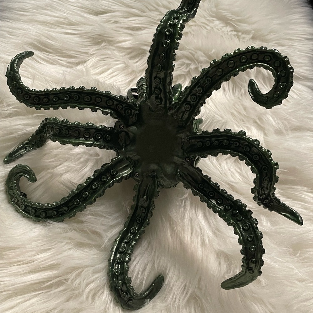 Green Halloween Octopus Decor with Skeletal Tentacles - Picture 2 of 3